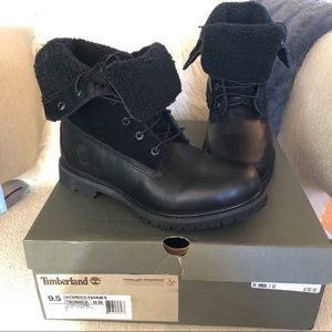 NIB TImberland Auth Teddy Fleece Fold- Down boots